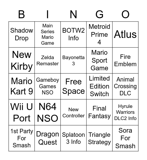 ND 9/23/21 Bingo Card