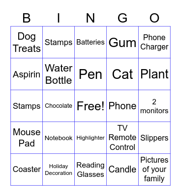 WHAT IS ON YOUR DESK? Bingo Card