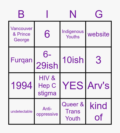 All things YCO! Bingo Card