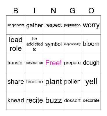 Review Bingo Card