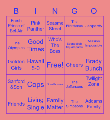 What's That Tune? Bingo Card