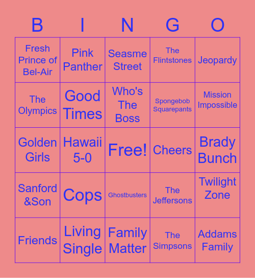 What's That Tune? Bingo Card