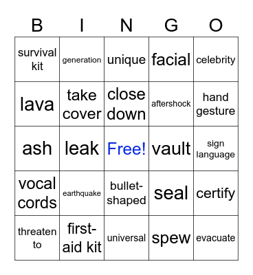 Review Bingo Card