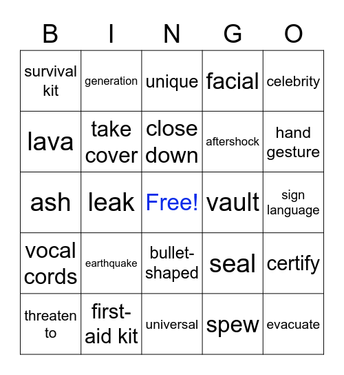 Review Bingo Card