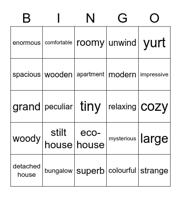 Unit 3 Vocabulary Bingo Card