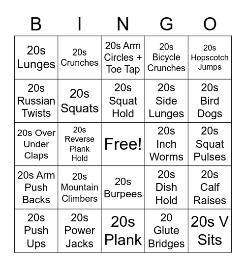 Wiki Whai Hauora Fitness Bingo! Bingo Card