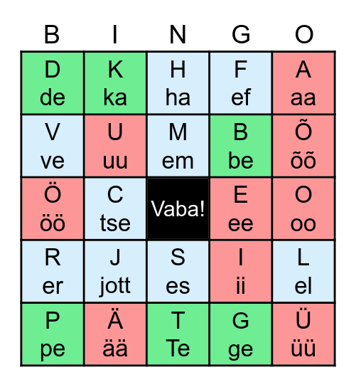 TÄHESTIKU  BINGO Card