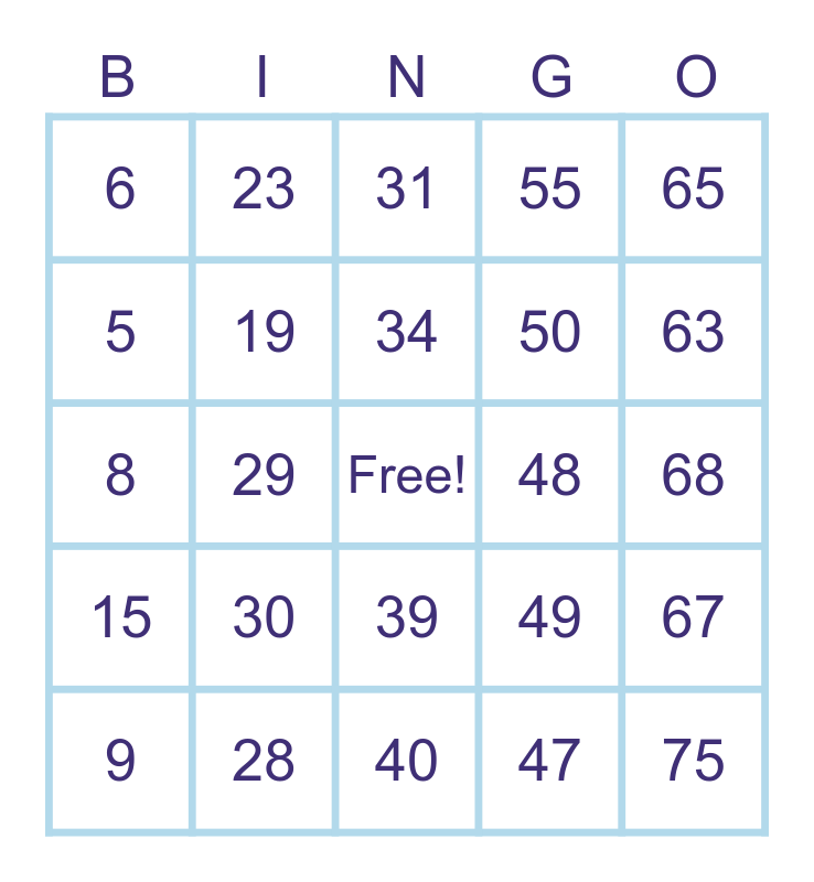 วัดประเมิน Bingo Card