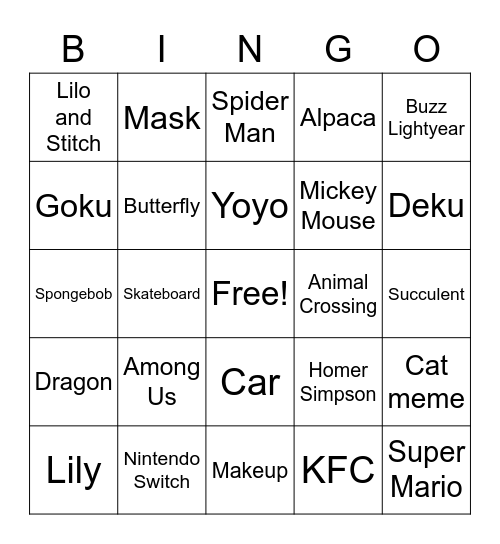 Art Bingo #1 Bingo Card