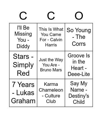 CCO RnR BINGO! Bingo Card