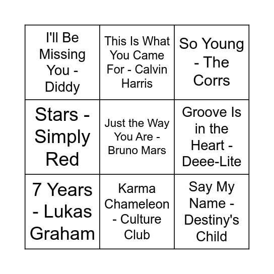 RnR BINGO! Bingo Card