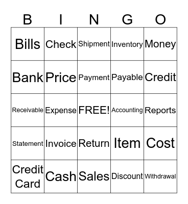 Accoutning Bingo Card