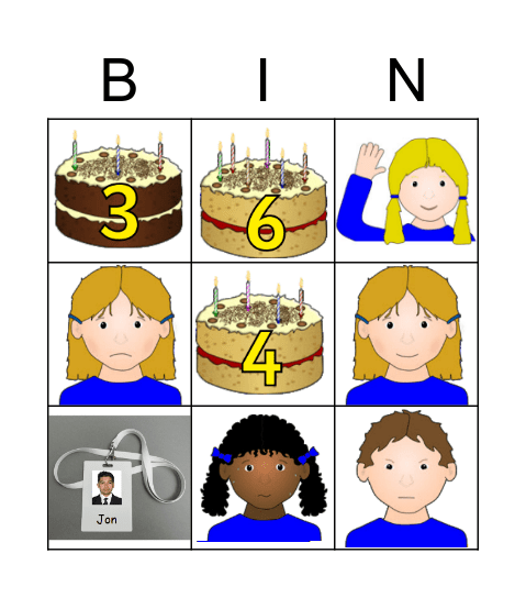 Introductions.  Hello, name? how are you? age? Let's be friends. Bingo Card