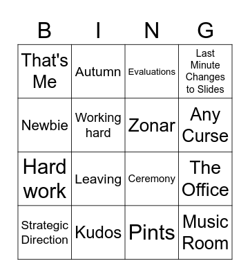 All Hands Bingo Card