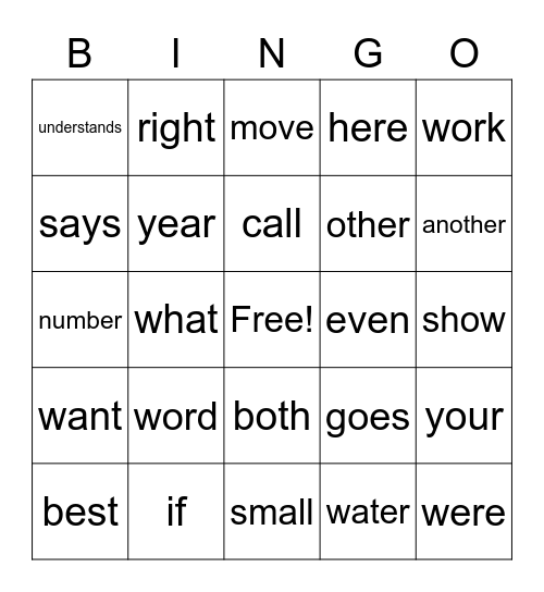 2-1c Bingo Card