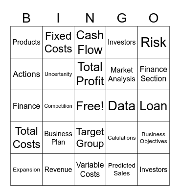 Business Bingo - Business Plan Bingo Card