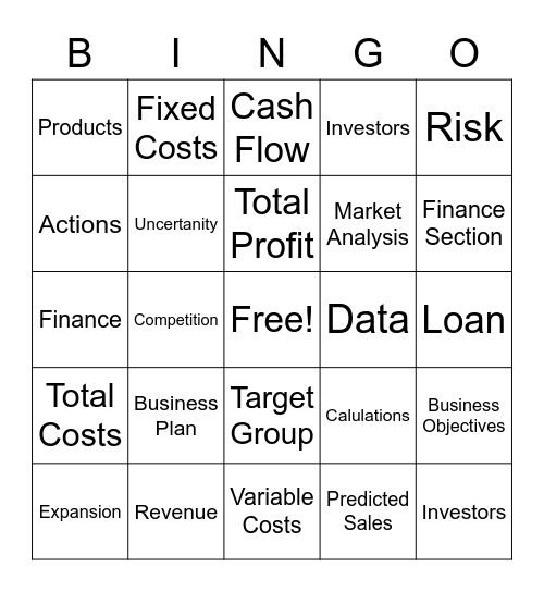 Business Bingo - Business Plan Bingo Card