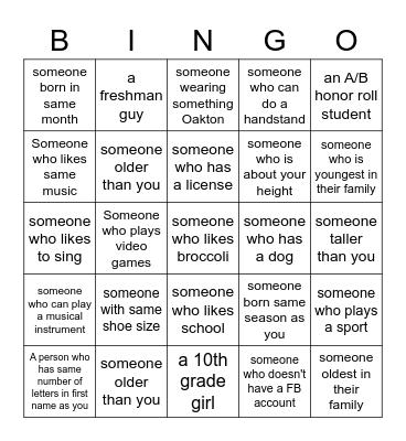 BINGO MIXER Bingo Card