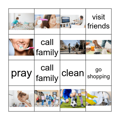 Daily Routines Bingo Card