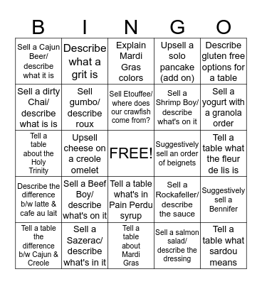 Lucile's BINGO Card