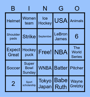 UNIT  7  SPORTS Bingo Card