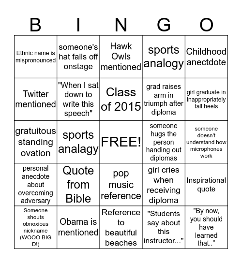 NMC Bingo Card