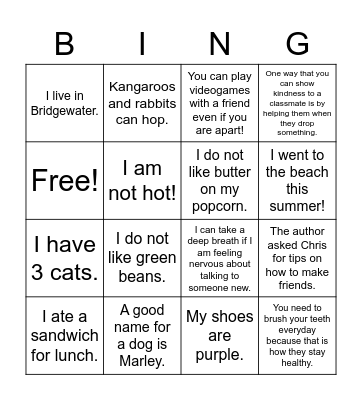 Restate the Question Bingo!! Bingo Card