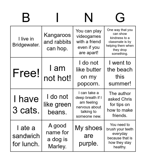 Restate the Question Bingo!! Bingo Card