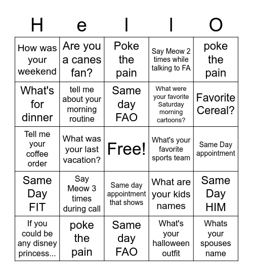 Bingo Card