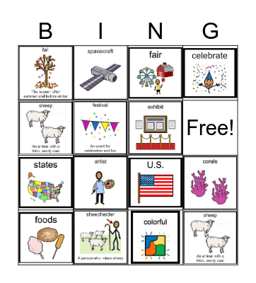 Vocabulary Bingo Card