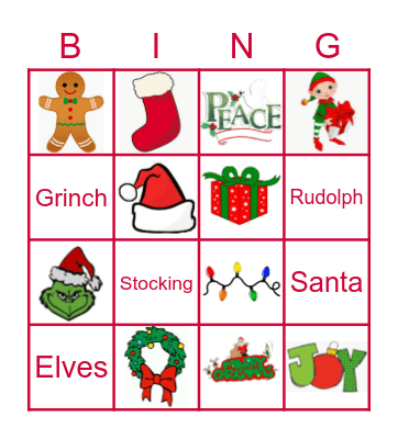 Children's Christmas Bingo Card
