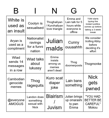 Gc bingo Card