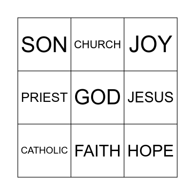 Faith Formation Word Bingo Card