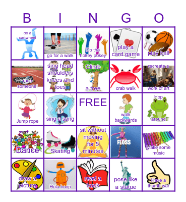 Kids' Activity BINGO Card