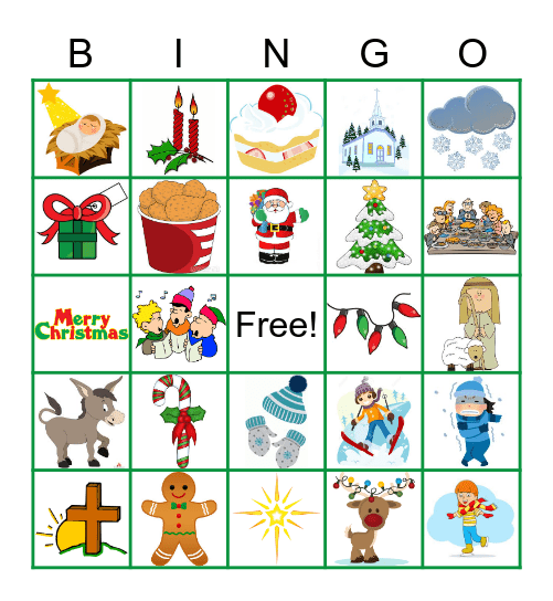 Kids Holiday Bingo Card