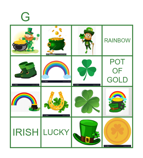 St. Patrick's for kids Bingo Card