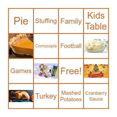 Thanksgiving  Bingo! Bingo Card