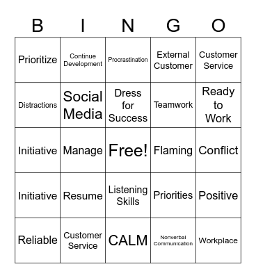 SOFT SKILLS Bingo Card