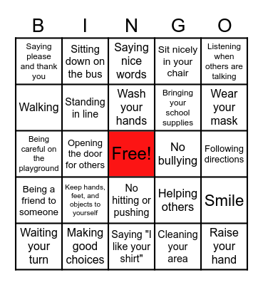 Be Attitude Bingo Card