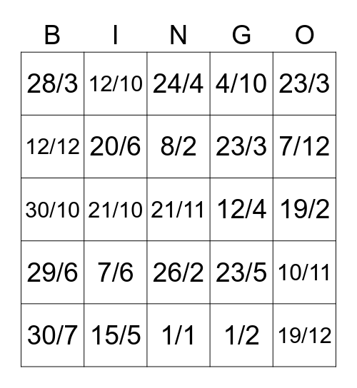 Hora 2 Bingo Card