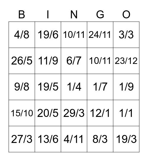Hora 4 Bingo Card