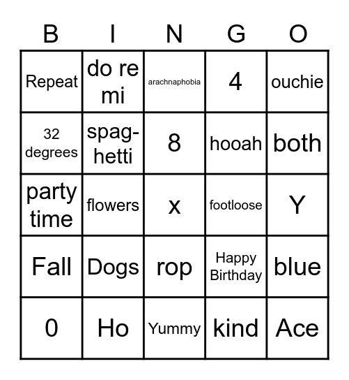 Happy Birthday Bingo Card