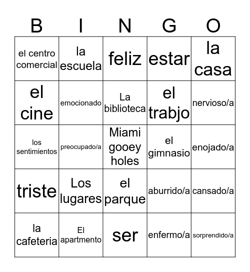 Señor striper Bingo Card