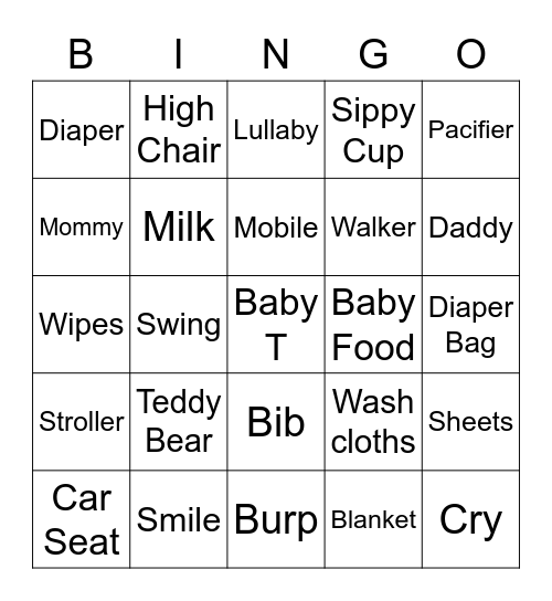 Baby Teubert Bingo Card