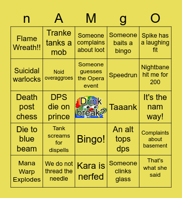 Kara nAMGO Bingo Card