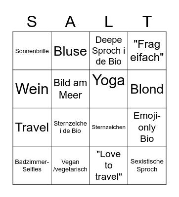 SALT Bingo Card