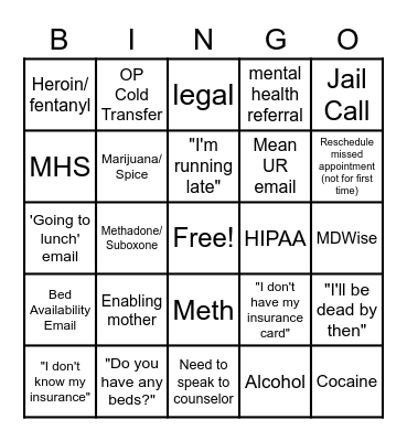 Call Center Bingo Card
