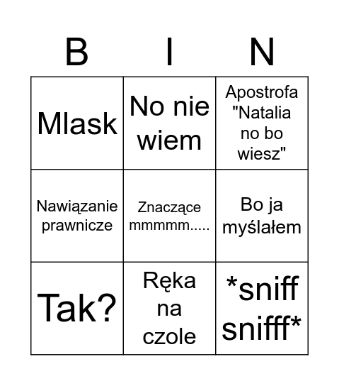 Co powie jutro Mikołaj Bingo Card