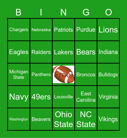 Football Bingo Card