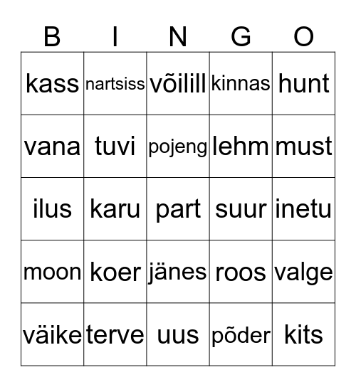 Lugemine Bingo Card